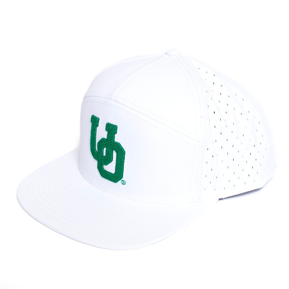 Interlocking UO, Richardson, White, Flatbill, Polyester Blend, Accessories, Unisex, 169, Seven Panel, Adjustable, Hat, 726936